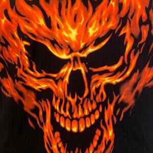 Y2K Liquid Blue Flame skull AOP T-shirt